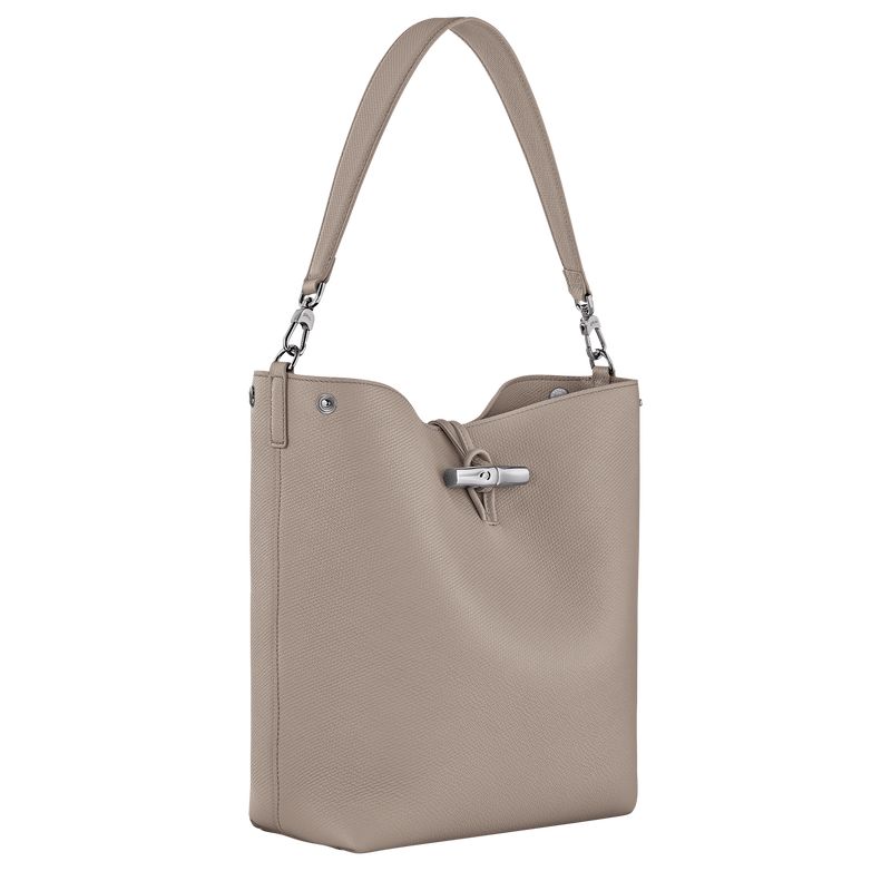 long champ Le Roseau M Shoulder Leather Naisten Olkalaukku Clay | FIOK8849