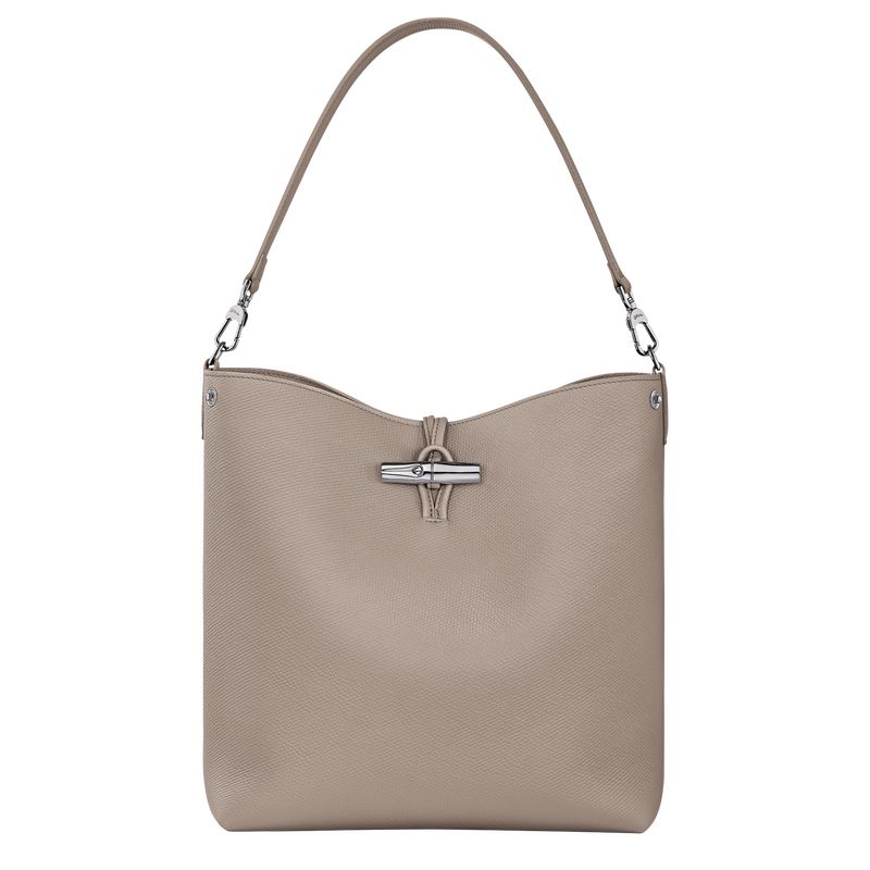 long champ Le Roseau M Shoulder Leather Naisten Olkalaukku Clay | FIOK8849