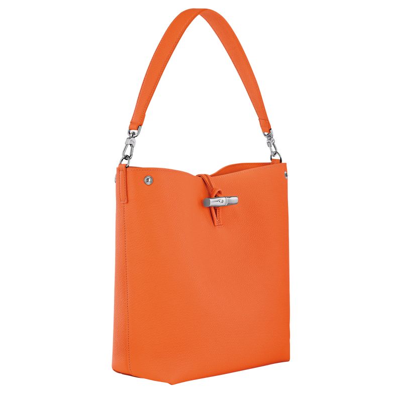 long champ Le Roseau M Shoulder Leather Naisten Olkalaukku Oranssi | FIIL8848