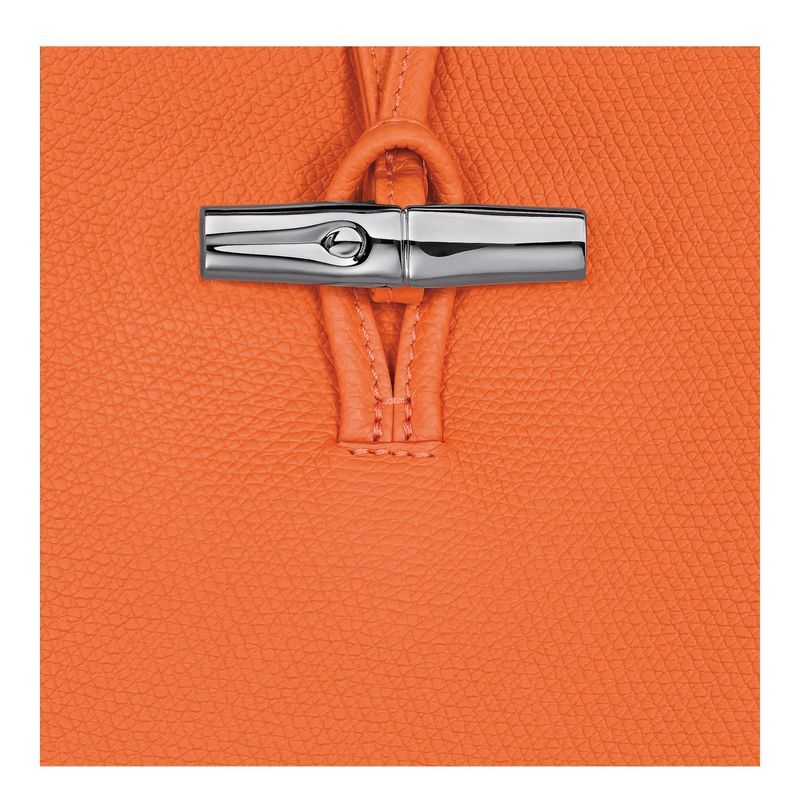 long champ Le Roseau M Shoulder Leather Naisten Olkalaukku Oranssi | FIIL8848