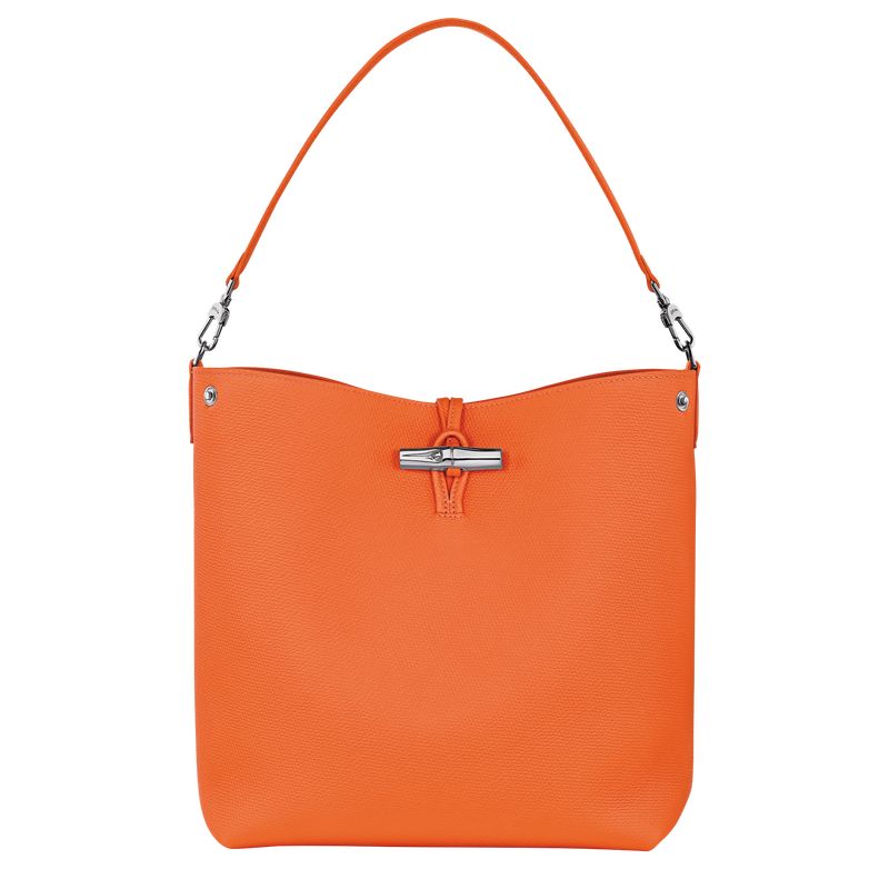 long champ Le Roseau M Shoulder Leather Naisten Olkalaukku Oranssi | FIIL8848