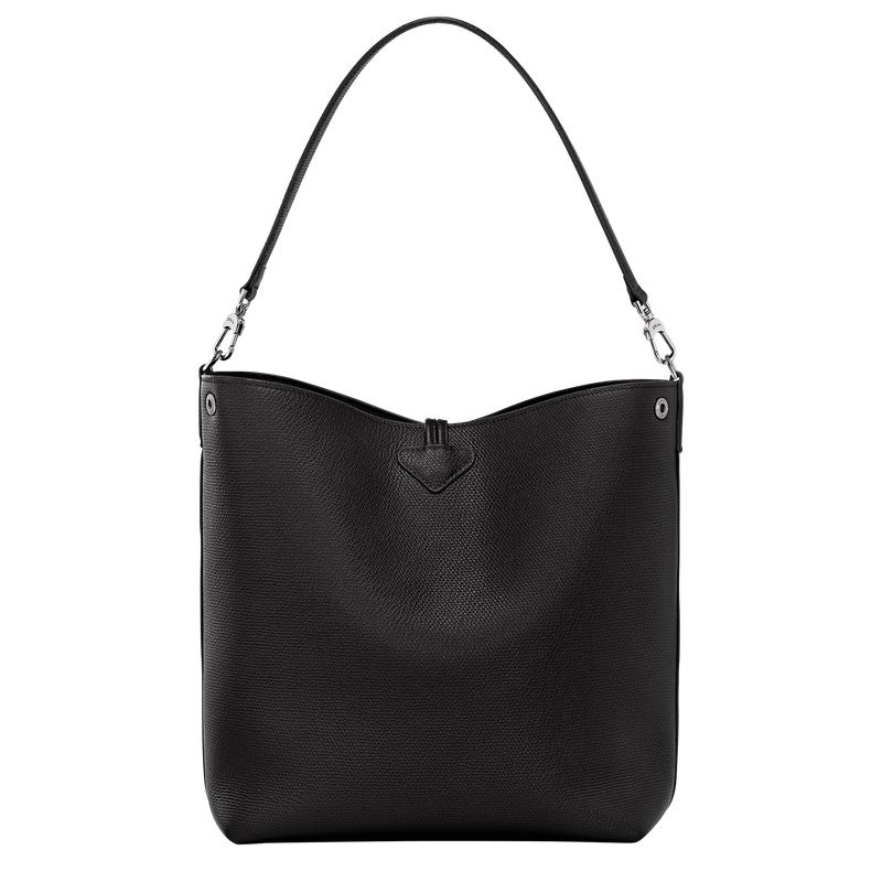 long champ Le Roseau M Shoulder Leather Naisten Olkalaukku Mustat | FIUZ8847