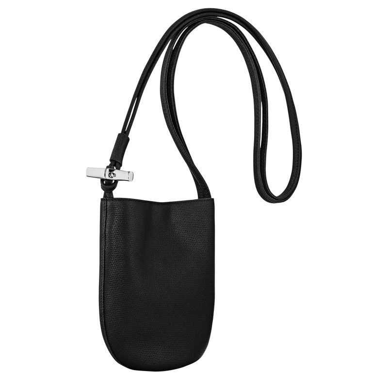 long champ Le Roseau S Leather Naisten Crossbody Laukut Mustat | FIZU8964