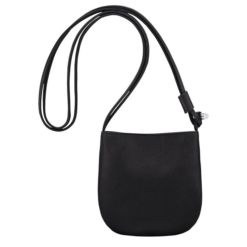 long champ Le Roseau S Leather Naisten Crossbody Laukut Mustat | FIZU8964