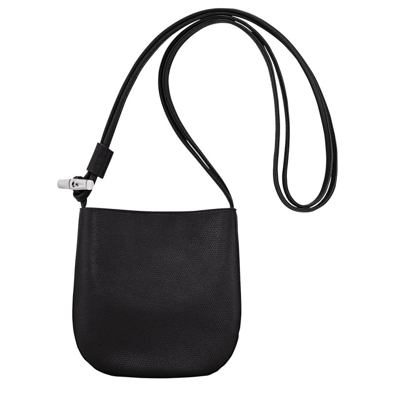 long champ Le Roseau S Leather Naisten Crossbody Laukut Mustat | FIZU8964