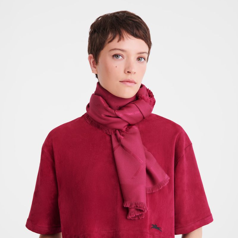 long champ Le Roseau Shawl Silk Blend Miesten Stoles Beetroot | FIQM7073