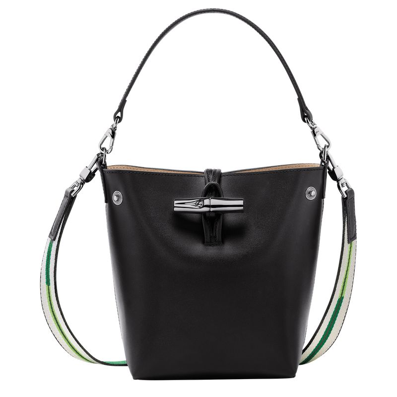 long champ Le Roseau XS Bucket Leather Naisten Crossbody Laukut Mustat | FIEB8999