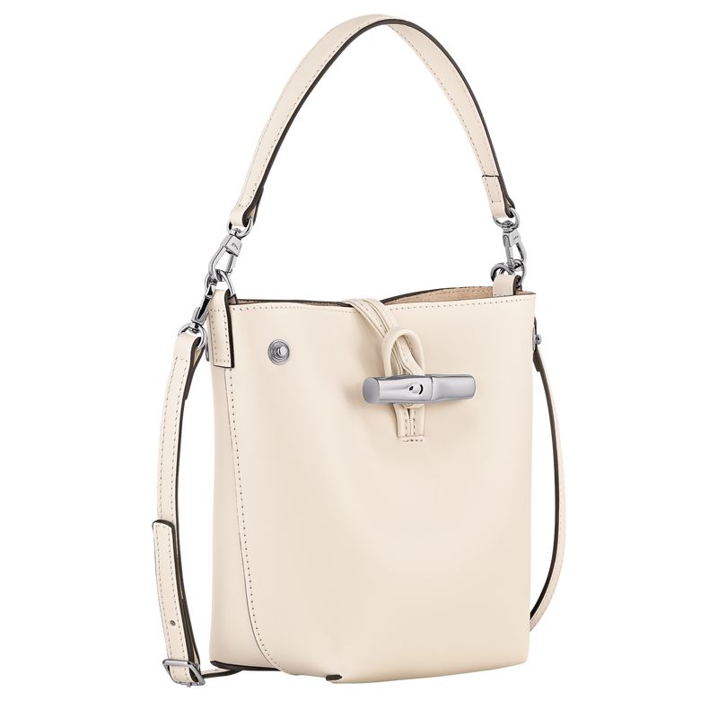 long champ Le Roseau XS Bucket Leather Naisten Crossbody Laukut Ecru | FIQM8997