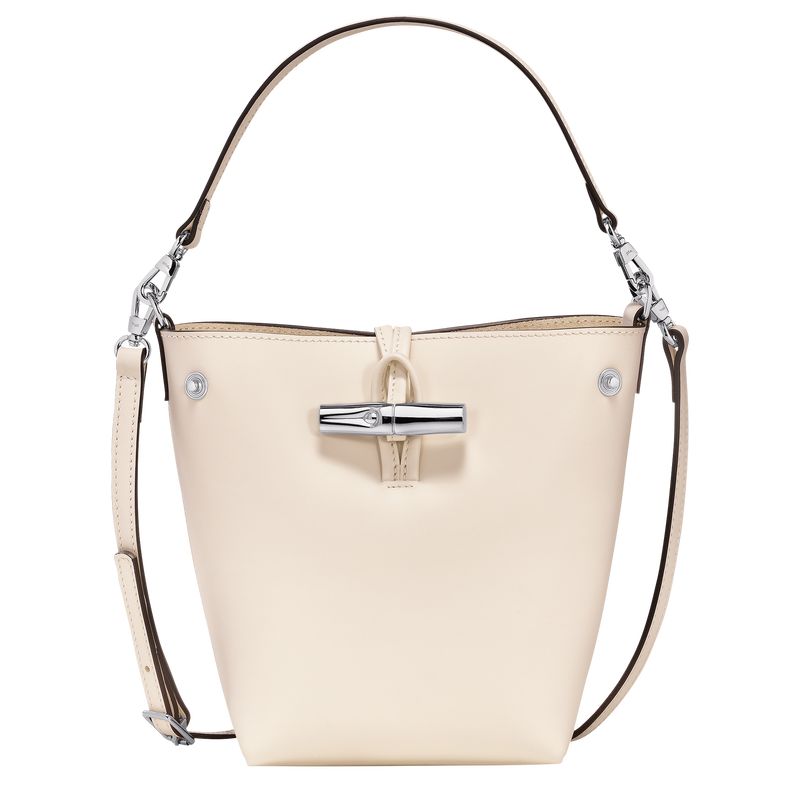 long champ Le Roseau XS Bucket Leather Naisten Crossbody Laukut Ecru | FIQM8997