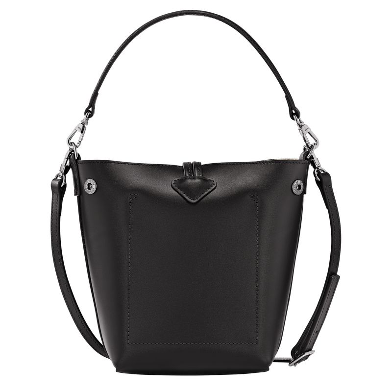 long champ Le Roseau XS Bucket Leather Naisten Crossbody Laukut Mustat | FIQM8996