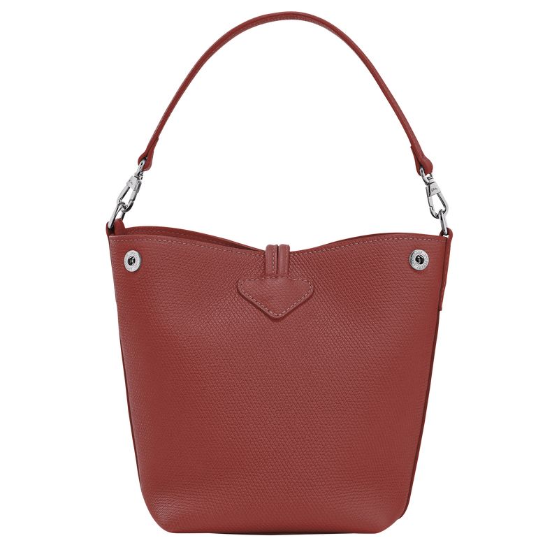 long champ Le Roseau XS Bucket Leather Naisten Crossbody Laukut Chestnut | FIJP8961