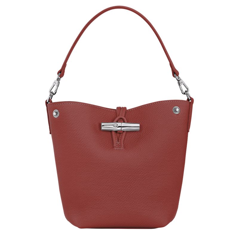 long champ Le Roseau XS Bucket Leather Naisten Crossbody Laukut Chestnut | FIJP8961