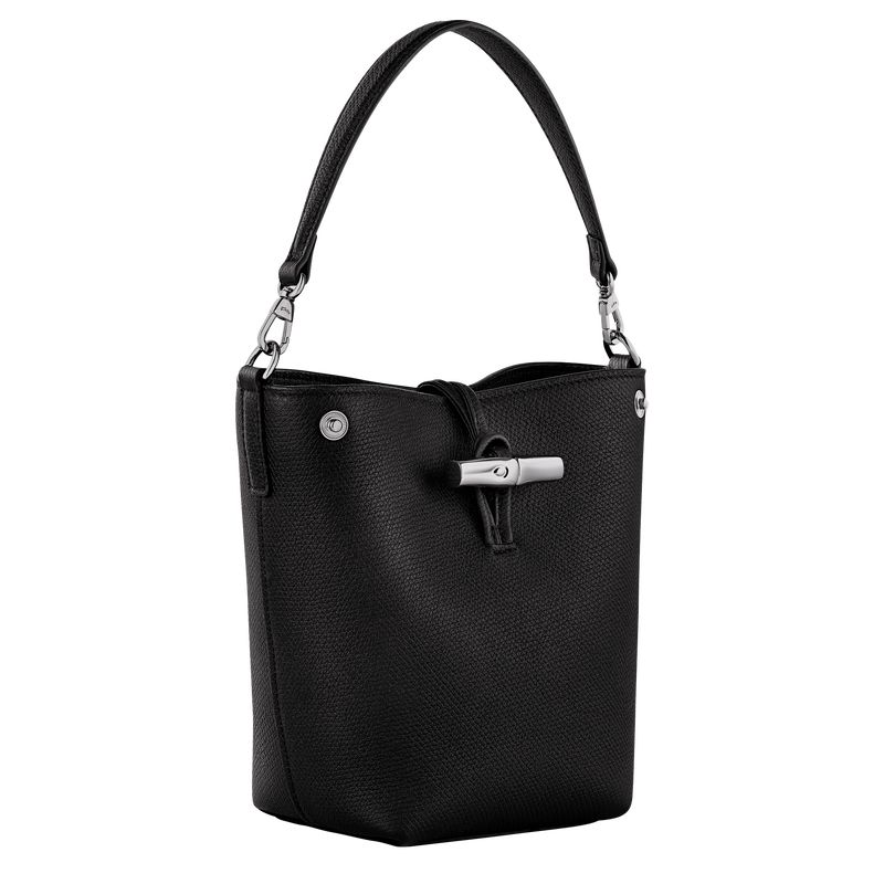 long champ Le Roseau XS Bucket Leather Naisten Crossbody Laukut Mustat | FIFD8958