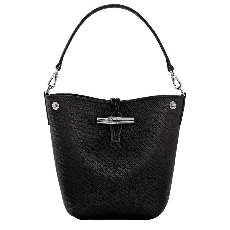 long champ Le Roseau XS Bucket Leather Naisten Crossbody Laukut Mustat | FIFD8958