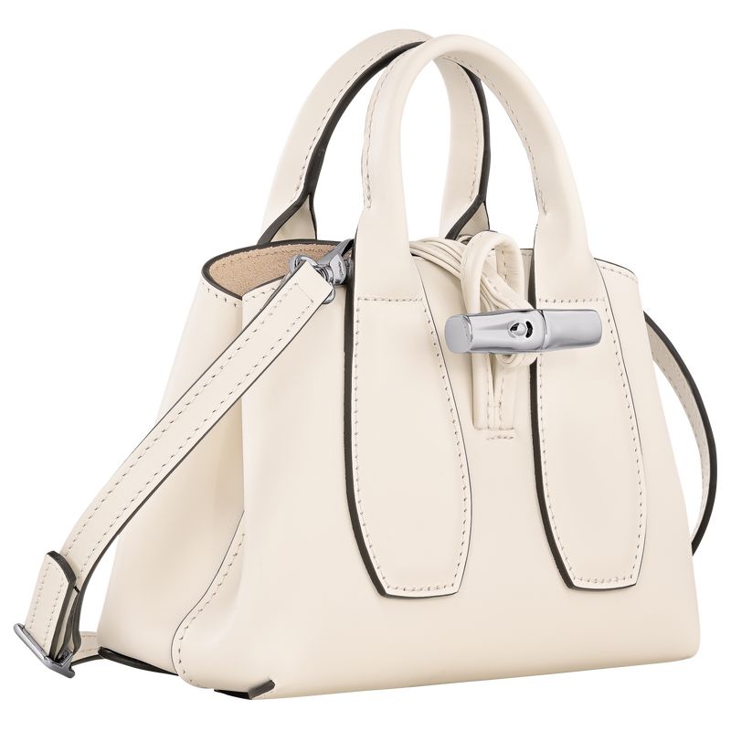 long champ Le Roseau XS Handbag Leather Naisten Mini Laukut Ecru | FIUZ9367