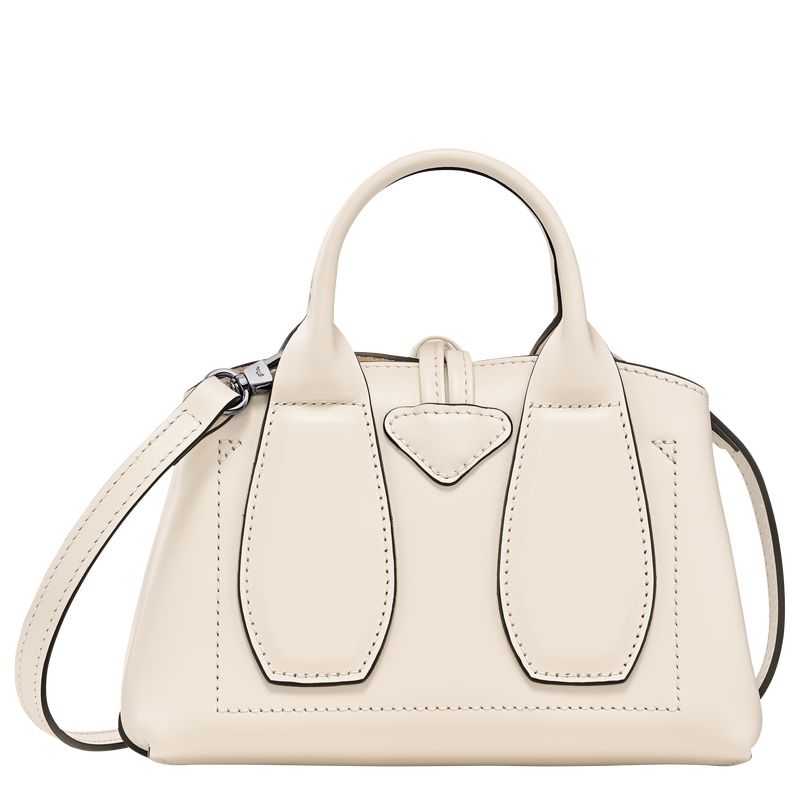 long champ Le Roseau XS Handbag Leather Naisten Mini Laukut Ecru | FIUZ9367