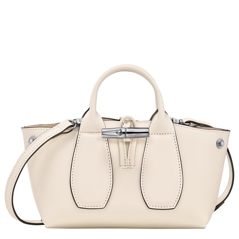 long champ Le Roseau XS Handbag Leather Naisten Mini Laukut Ecru | FIUZ9367