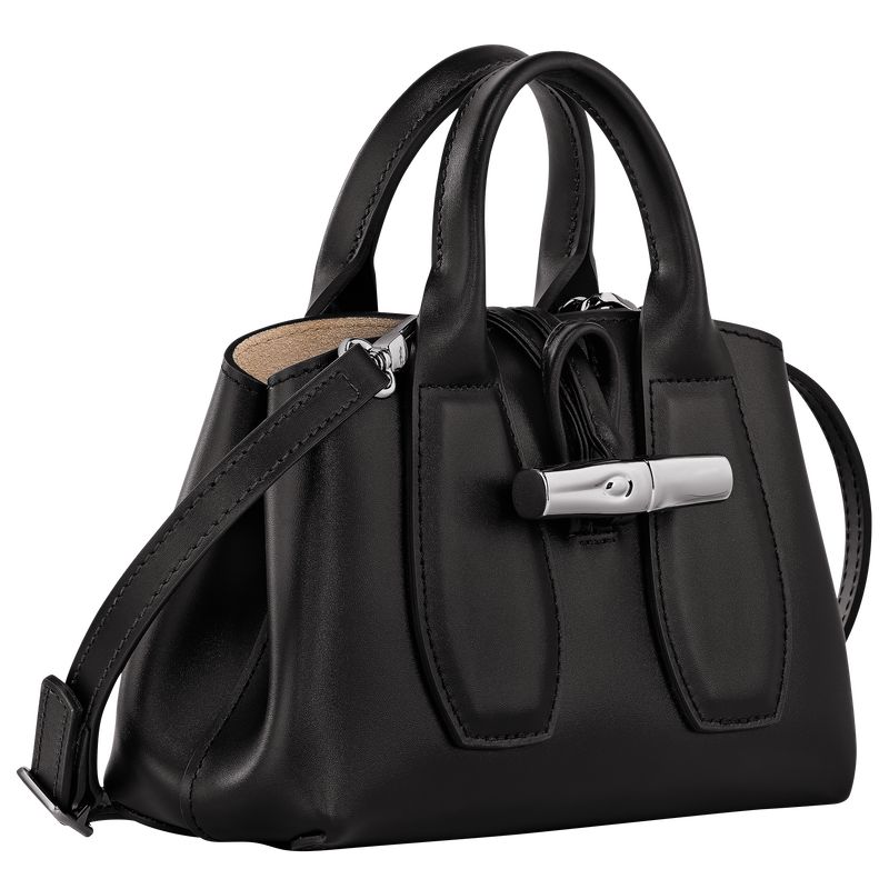 long champ Le Roseau XS Handbag Leather Naisten Mini Laukut Mustat | FIYX9366