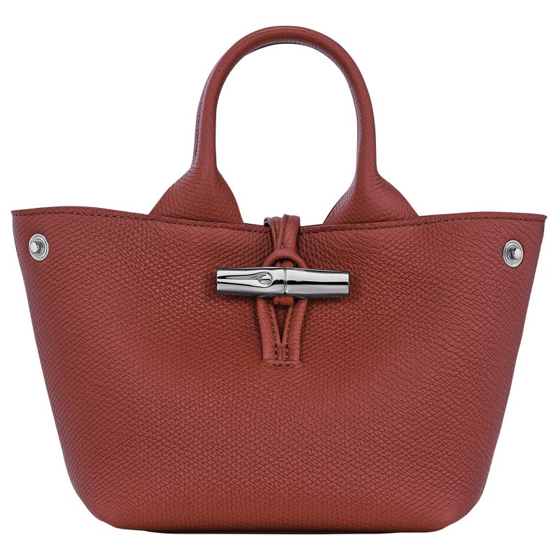 long champ Le Roseau XS Handbag Leather Naisten Mini Laukut Chestnut | FIZU9328