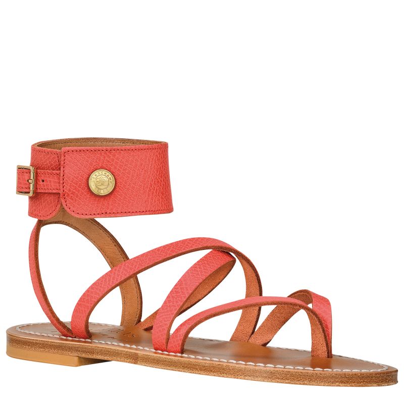 long champ Leather Naisten Sandaalit Strawberry | FIZU7664