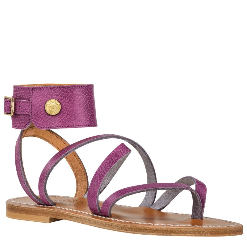 long champ Leather Naisten Sandaalit Violet | FIXY7665