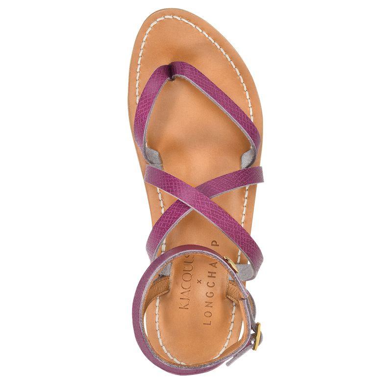 long champ Leather Naisten Sandaalit Violet | FIXY7665