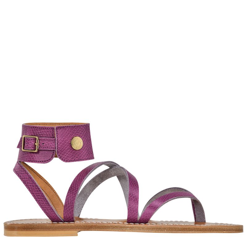 long champ Leather Naisten Sandaalit Violet | FIXY7665