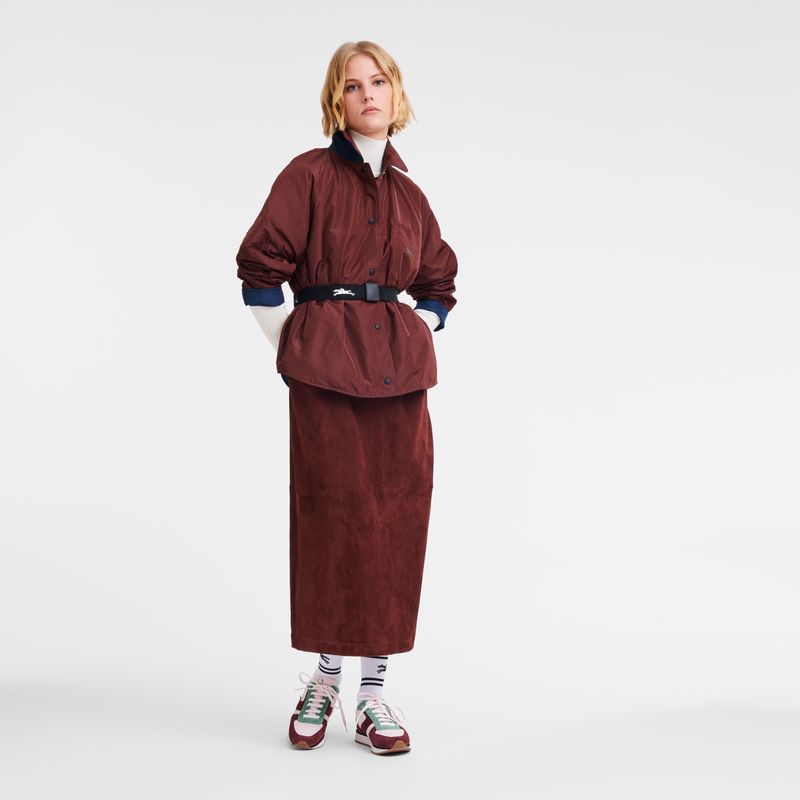 long champ Padded blouson Technical taffeta Naisten Takit Laivastonsininen Viininpunainen | FIXY7873