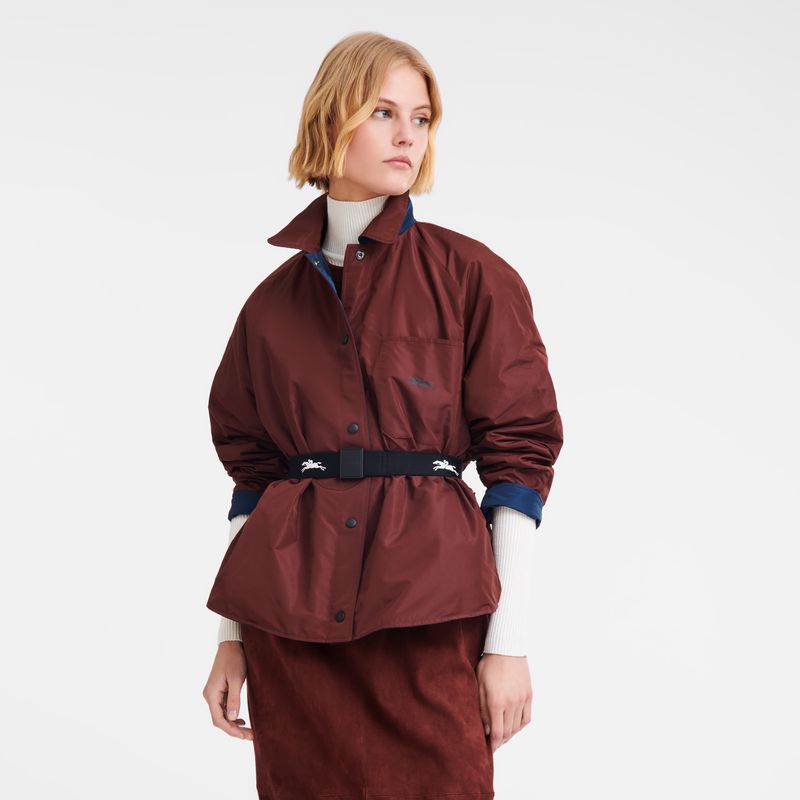 long champ Padded blouson Technical taffeta Naisten Takit Laivastonsininen Viininpunainen | FIXY7873