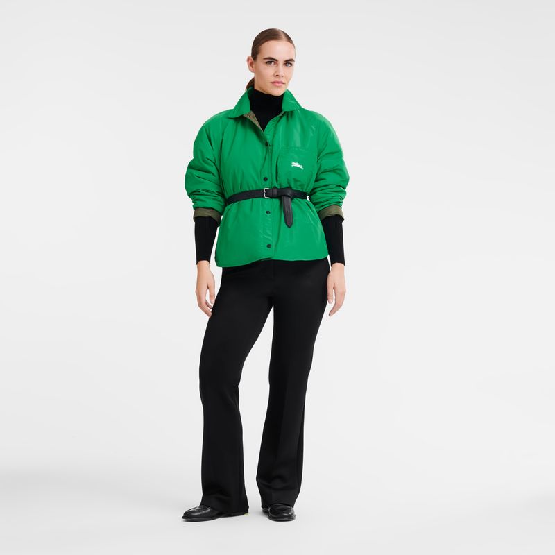 long champ Padded blouson Technical taffeta Naisten Takit Khaki Vihreä | FIZU7872