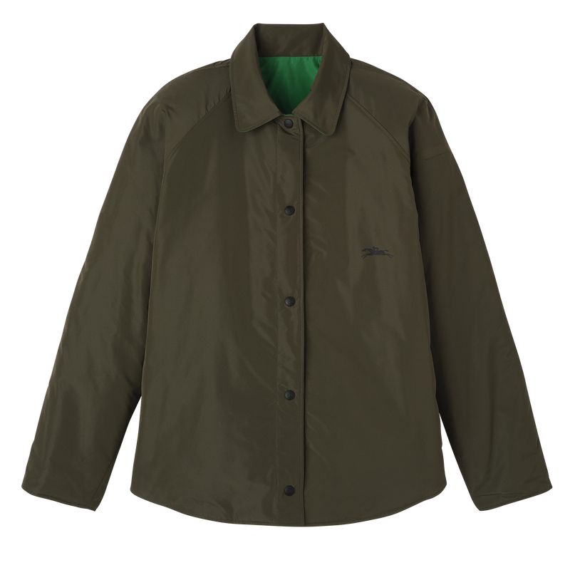 long champ Padded blouson Technical taffeta Naisten Takit Khaki Vihreä | FIZU7872