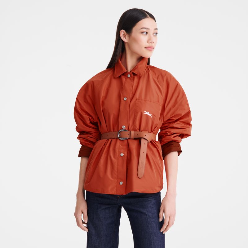 long champ Padded blouson Technical taffeta Naisten Takit Chestnut / Tomato | FIEB7855