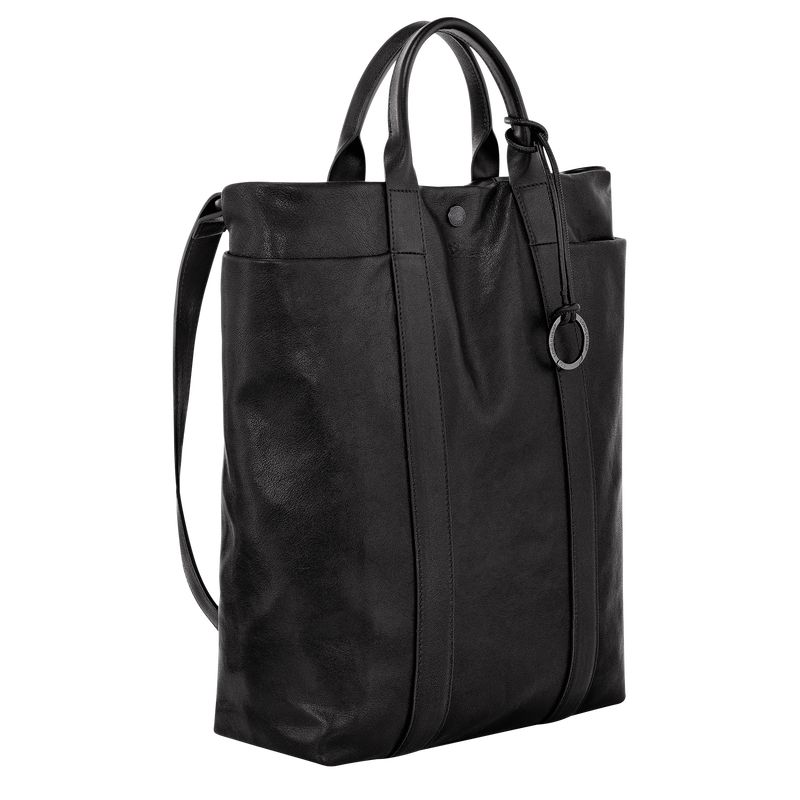 long champ Parisis M Tote Leather Miesten Käsilaukku Mustat | FIAH7478