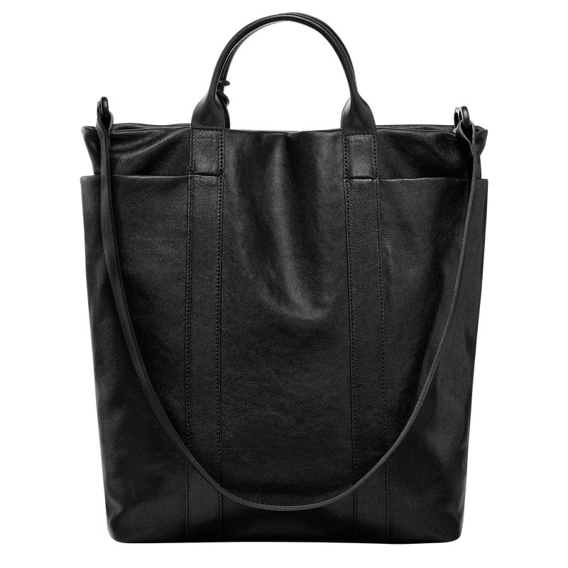 long champ Parisis M Tote Leather Miesten Käsilaukku Mustat | FIAH7478