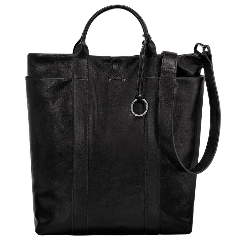 long champ Parisis M Tote Leather Miesten Käsilaukku Mustat | FIAH7478