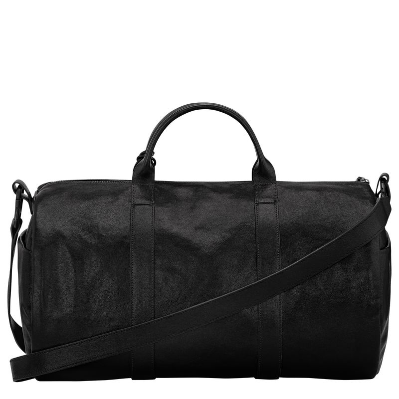 long champ Parisis S Duffle bag Leather Miesten Matkakassit Mustat | FIJP7245