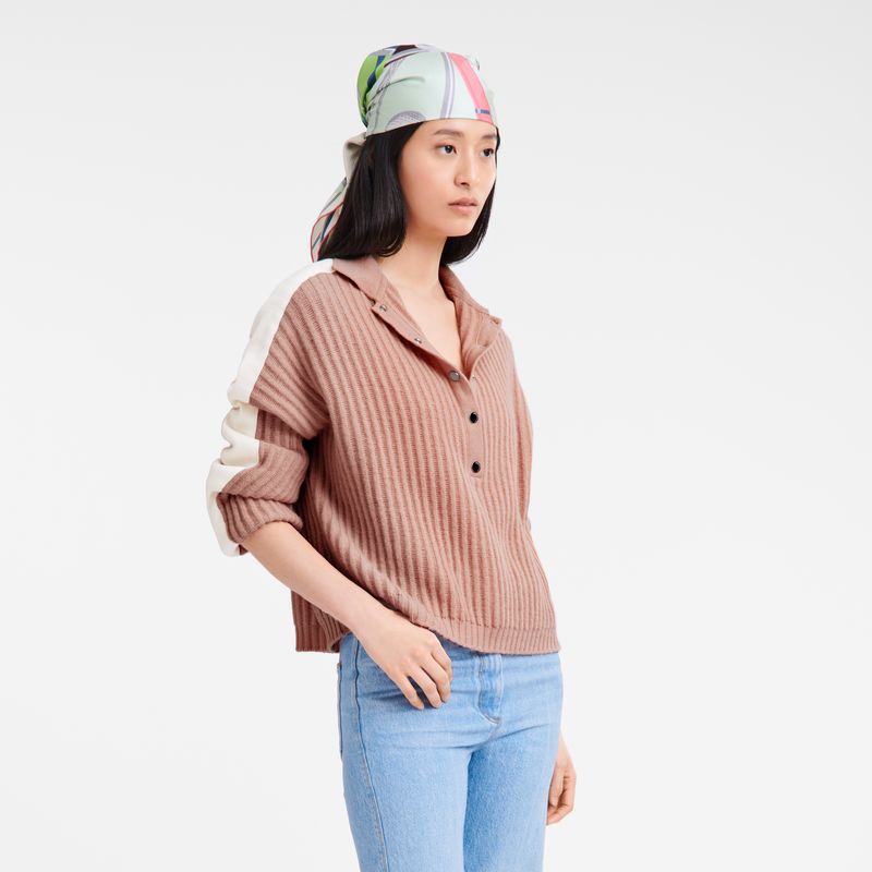 long champ Polo collar Knit Naisten Villapaita Nude | FIUZ7807