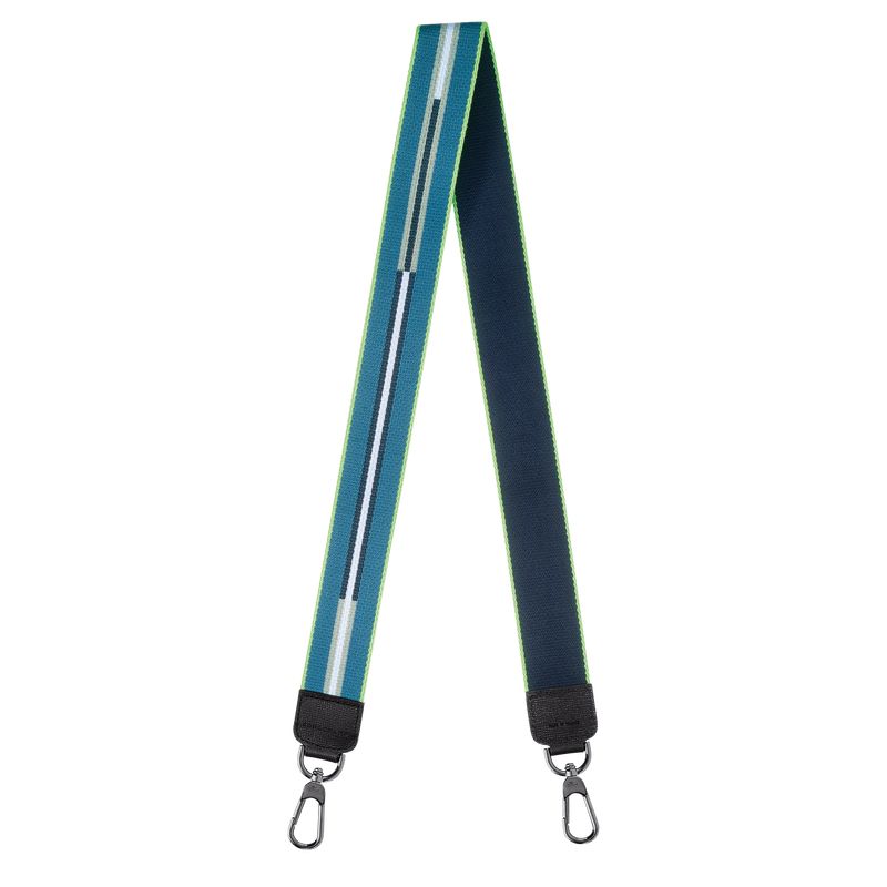 long champ Rayures Canvas Naisten Shoulder Straps Laivastonsininen | FIYX8003