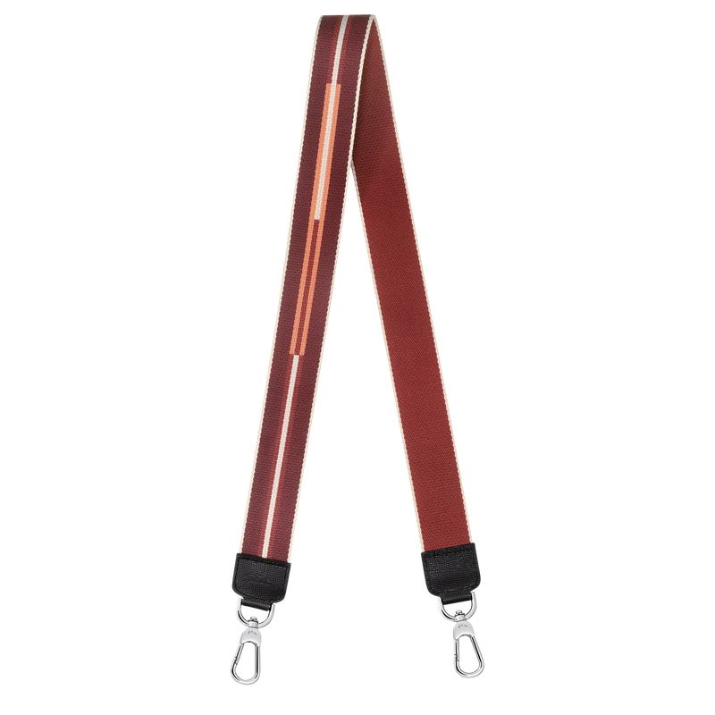 long champ Rayures Shoulder strap Canvas Miesten Shoulder Straps Chestnut | FIVR7043