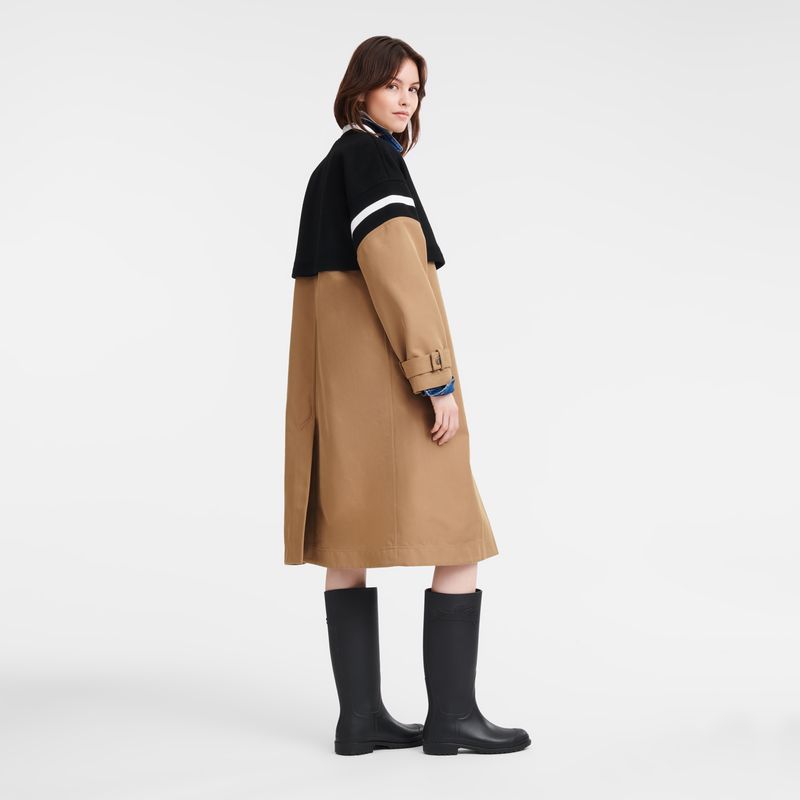 long champ Teddy spirit trench Gabardine and wool Naisten Takit Beige | FIFD7866