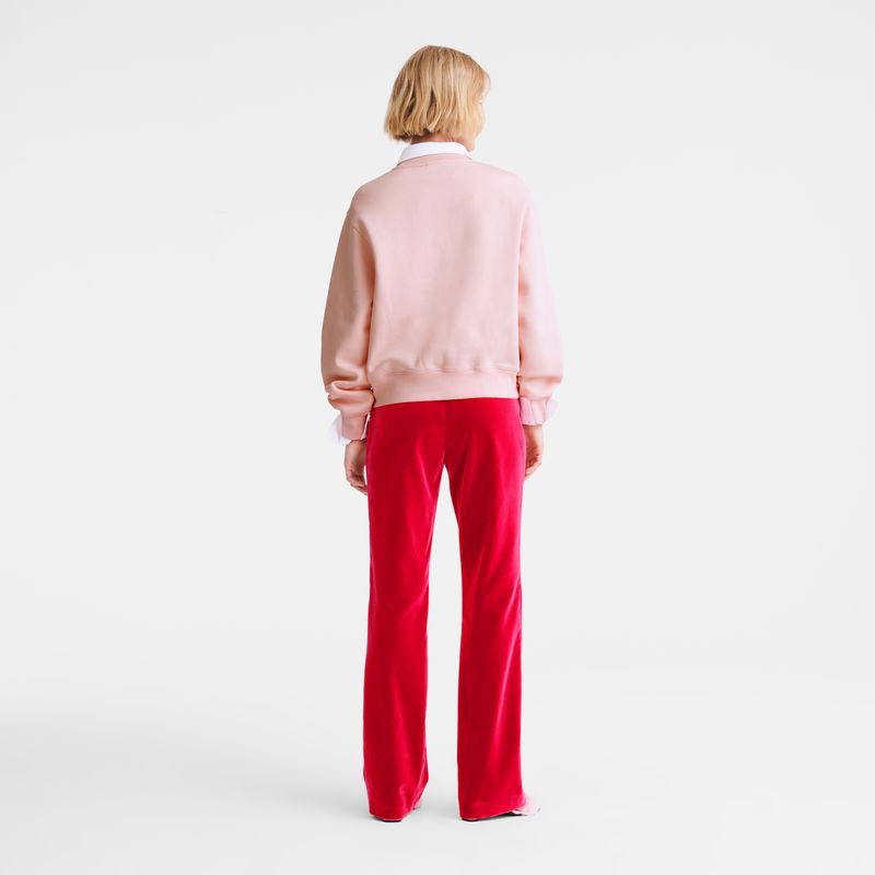 long champ Trousers Velvet Naisten Housut Pinkki | FIYX7691